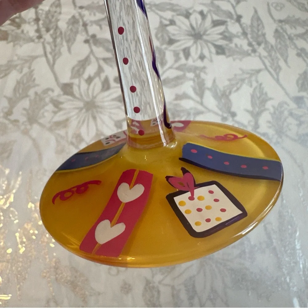 Lolita Hand painted Happy Birthday Girl wine glass, new excellent condition